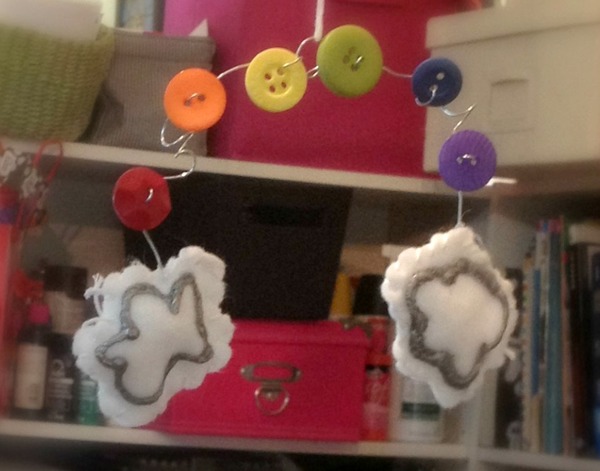 Whimsical Button Rainbow Mobile