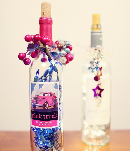 Bright Wine Bottle Centerpiece Bright Wine Bottle Centerpiece