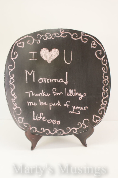 Decorative Chalkboard Paint Plate Mothers Day Craft