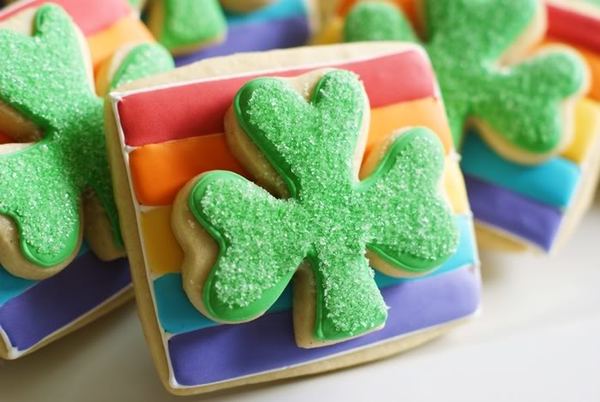 Rainbow Shamrock Cookies Rainbow Shamrock Cookies