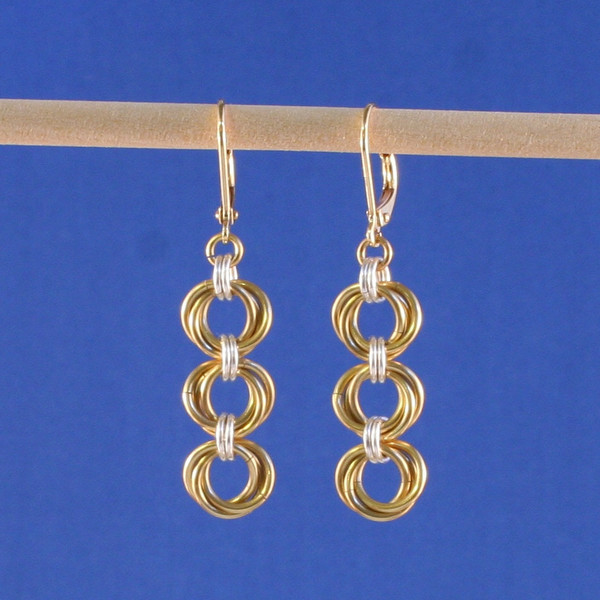 Tri-Mobius Chainmaille Earrings Tri-Mobius Chainmaille Earrings