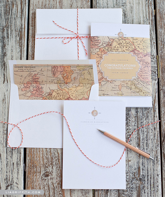 Printable Vintage Map Stationery Set Printable Vintage Map Stationery Set