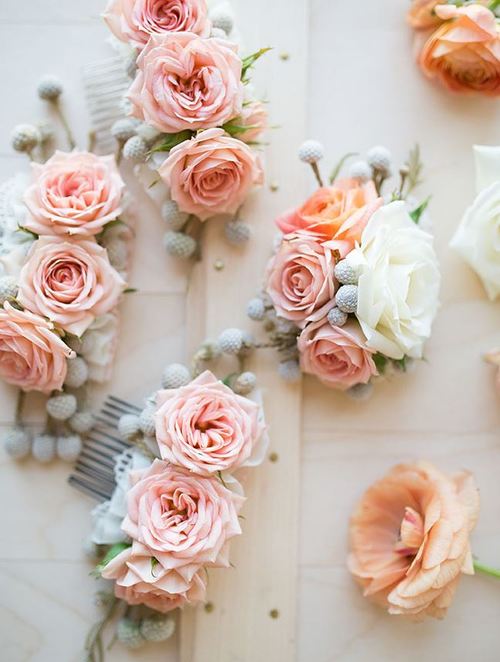 Blushing Bride Rose Hair Slide