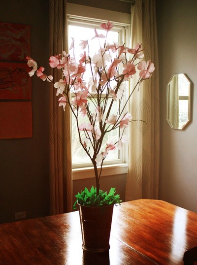 Coffee Filter Cherry Blossoms