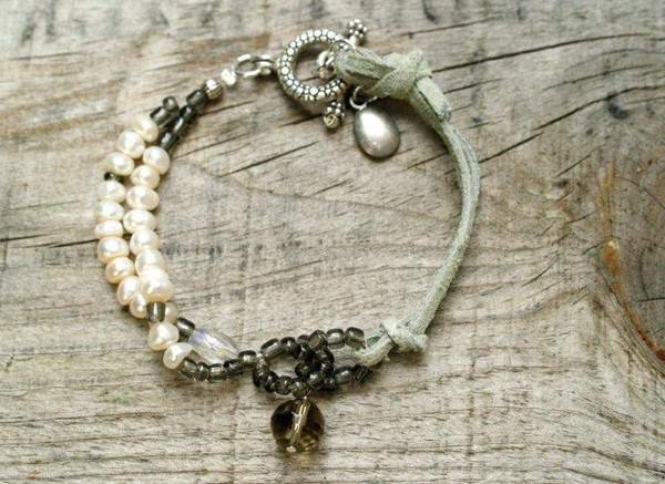 Bead and Leather Harmony Bracelet Bead and Leather Harmony Bracelet