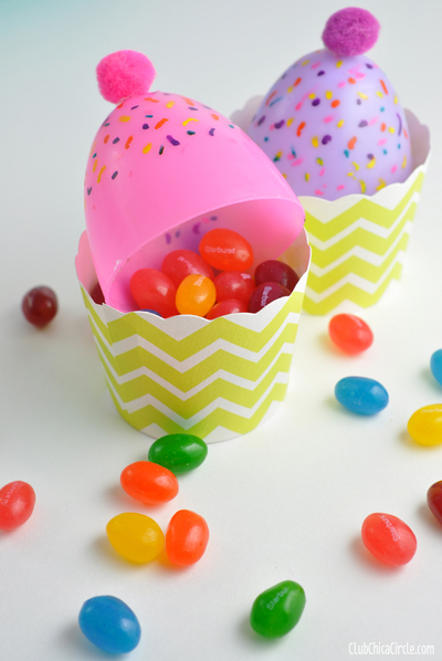 Plastic Easter Egg Cupcakes Plastic Easter Egg Craft