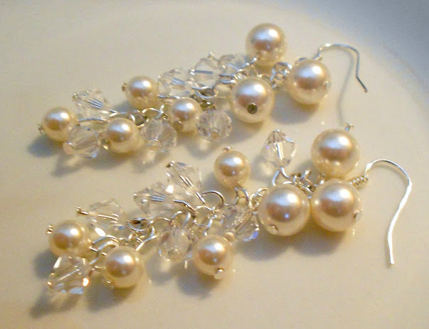 Cascading Pearl Wedding Earrings Cascading Pearl Wedding Earrings
