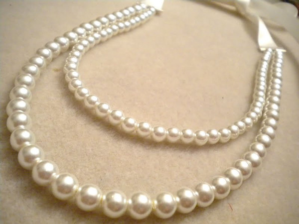 Easy Pearl and Ribbon Necklace Easy Pearl and Ribbon Necklace