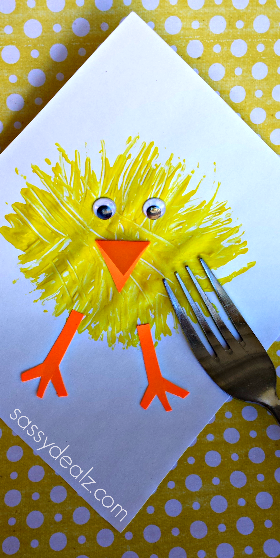 Easter Chick Fork Painting Project