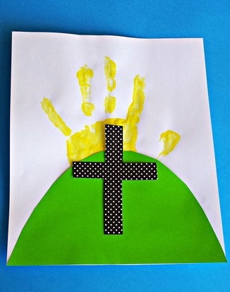 Easter Cross Handprint Art