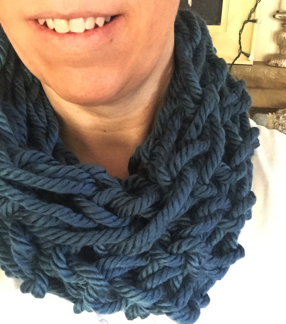 30 Minute Arm Knitted Scarf | FaveCrafts.com