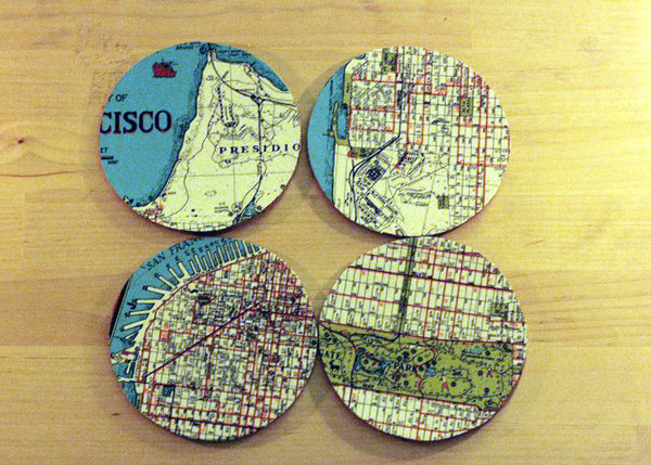 Cool Map DIY Coasters Cool Map DIY Coasters