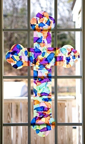 Easter Stained Glass Cross Easter Stained Glass Cross