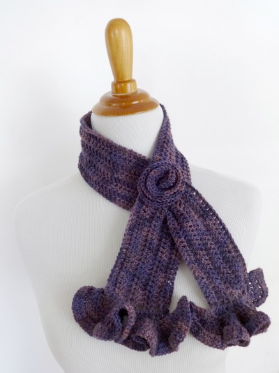 Vintage Blossom Crochet Scarf