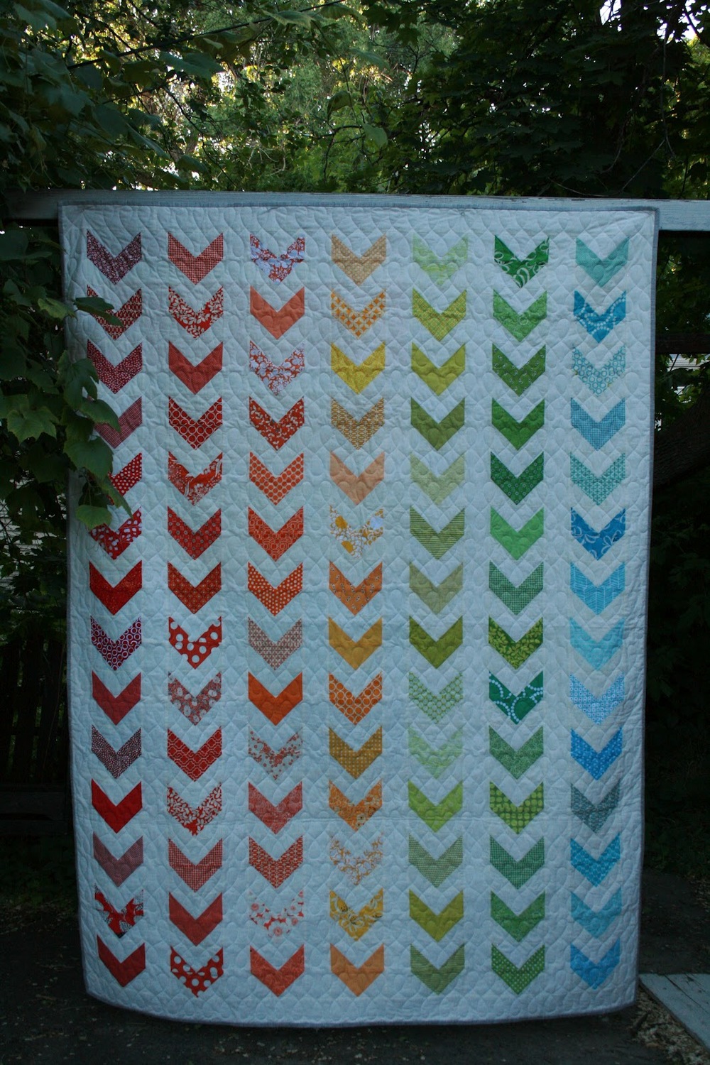 Rainbow Chevron Twin Bed Quilt | FaveQuilts.com