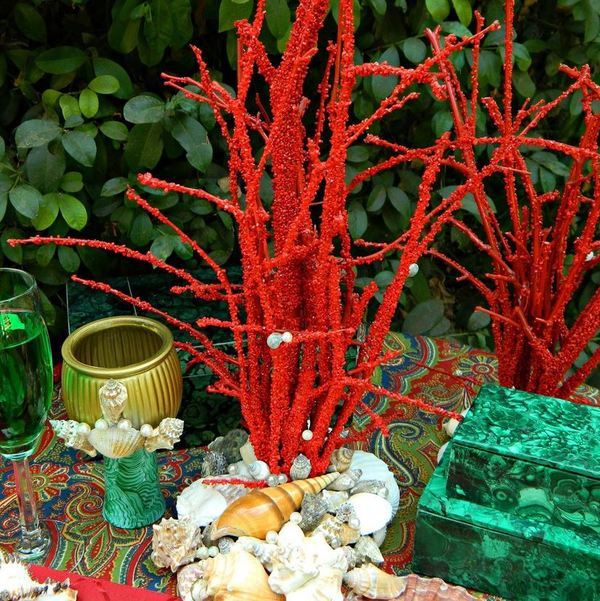 Faux Coral Wedding Centerpiece