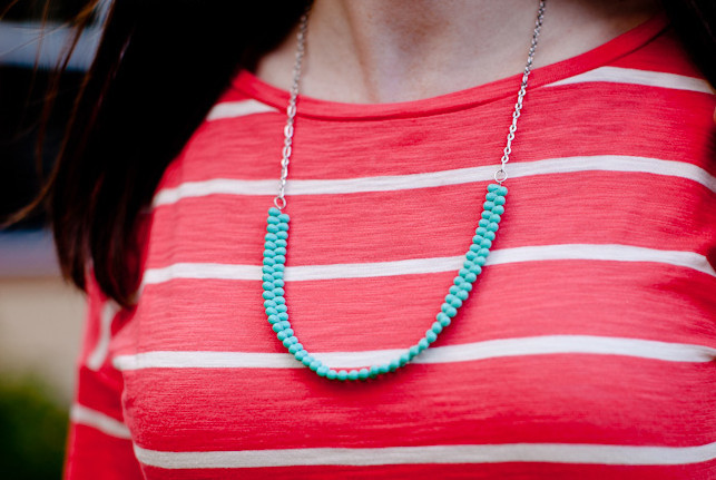 Super Easy Turquoise Bead Necklace Super Easy Turquoise Bead Necklace
