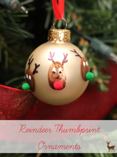 Reindeer Thumbprint Christmas Ornament Craft