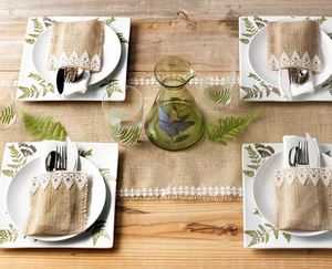 Lace and Burlap Table Setting Lace and Burlap Table Setting