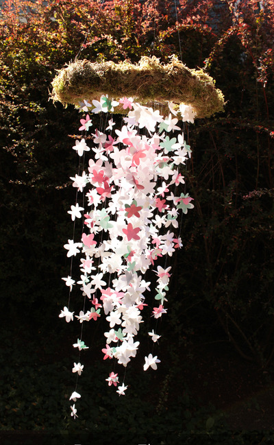 Extremely Charming Paper Flower Chandelier