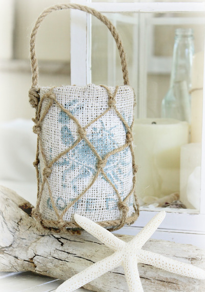 Beachside Burlap Lantern Beachside Burlap Lantern