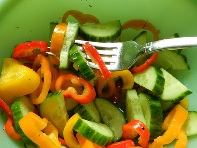 Summer Cucumber Salad with Peppers
