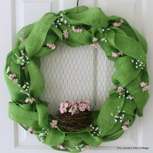 Spring Burlap Wreath