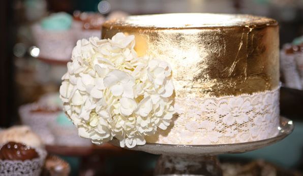 Unbelievable Gold Leaf Wedding Cake Unbelievable Gold Leaf Wedding Cake