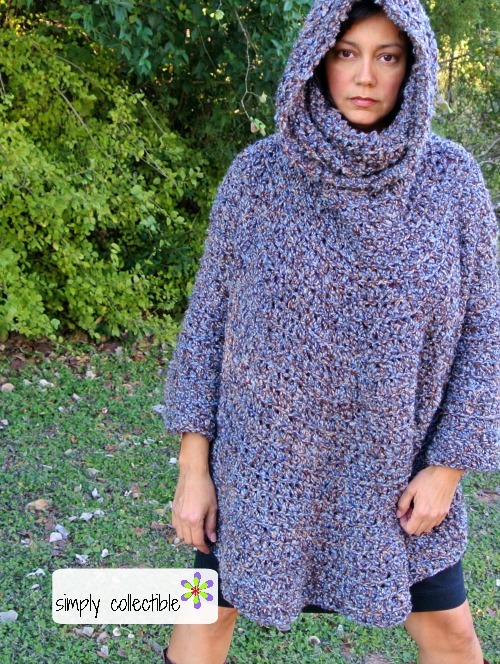 Hooded Poncho Cowl Crochet Pattern