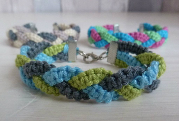 Triple Color Braided Macrame Bracelet Triple Color Braided Macrame Bracelet