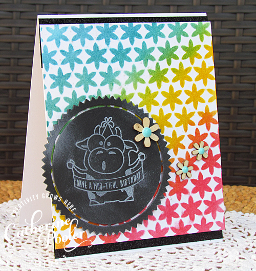 Stenciled Chalkboard Happy Birthday Card