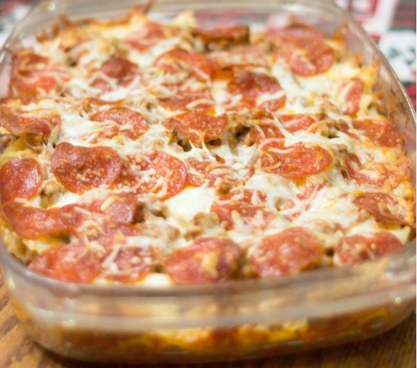 Dump and Go Sausage and Pepperoni Pizza Casserole Dump and Go Sausage and Pepperoni Pizza Casserole