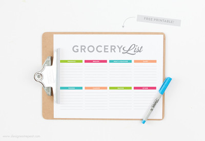 Meal Planning Printable Grocery List