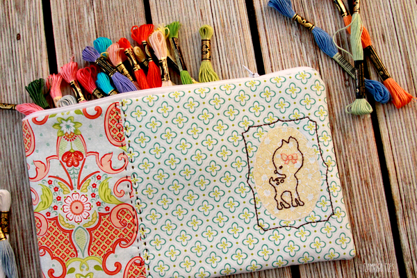 Woodland Deer Embroidered Zipper Pouch
