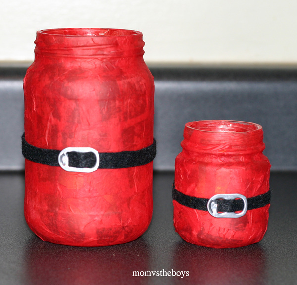 Santa Candles Mason Jar Christmas Crafts