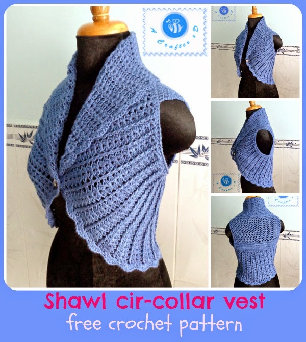 Shawl Cir-Collar Vest Free Easy Crochet Pattern