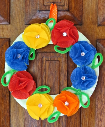 Colorful Summer's Day Poppy Wreath
