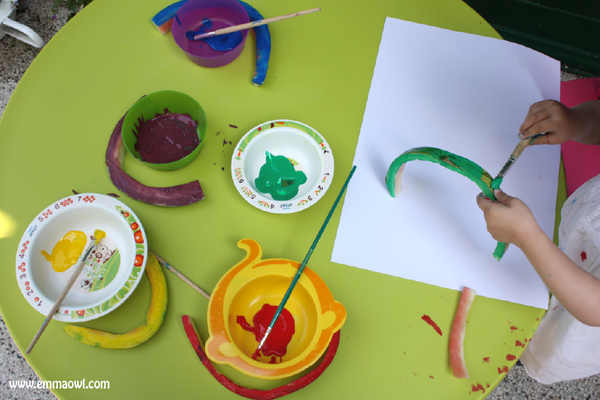 Watermelon Rind Rainbow Painting