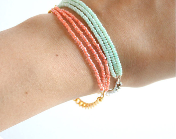 Dainty Seed Bead and Chain Bracelet Dainty Seed Bead and Chain Bracelet