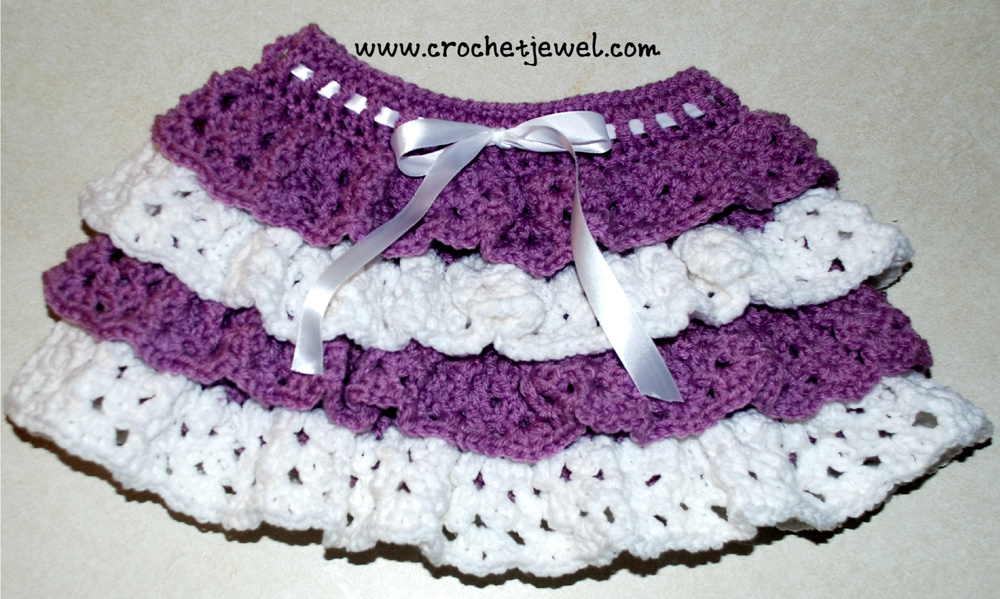 Girls&#039; Crochet Ruffle Skirt | AllFreeCrochet.com