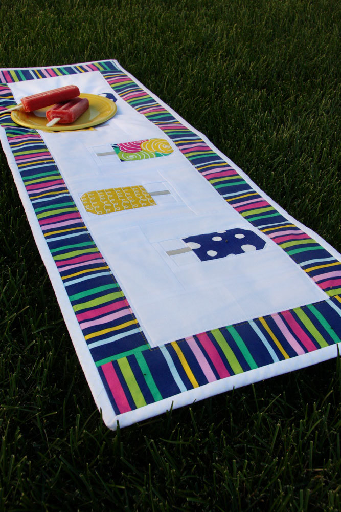 A patriotic no-sew table runner from scarves Summer Popsicle Table Runner Pattern | FaveQuilts.com