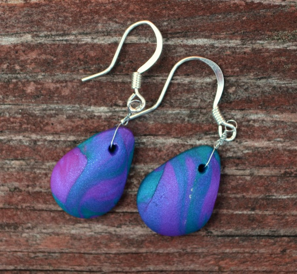 Marbled Clay Earrings Marbled Clay Earrings
