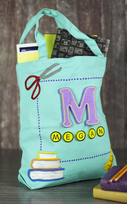 Back To School Homemade Tote Bag Back To School Homemade Tote Bag