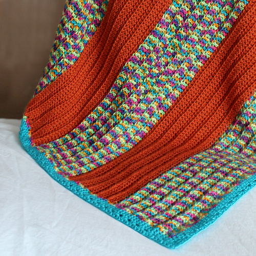 Happy Stripes Crochet Baby Blanket