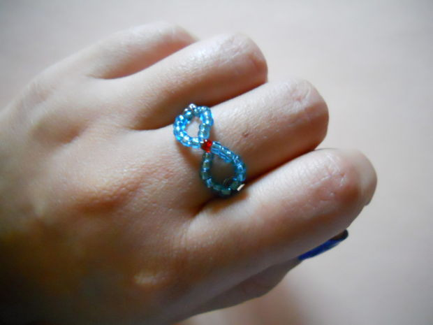 Beaded Infinity Wire Ring