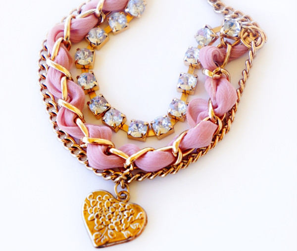 Lovely Silk and Chain Bracelet Lovely Silk and Chain Bracelet