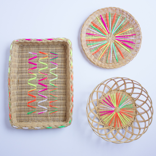Modern Embroidered Baskets Modern Embroidered Baskets