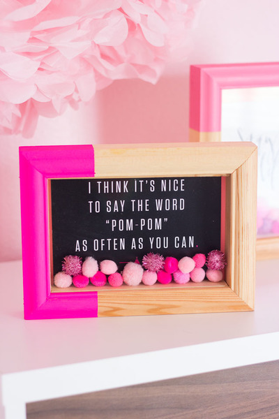 Pom-pom shadow boxes