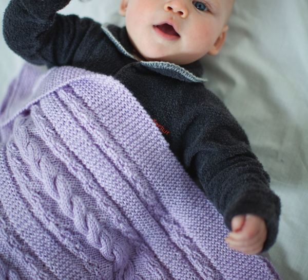 Dusty Lavender Cable Blanket Dusty Lavender Cable Blanket