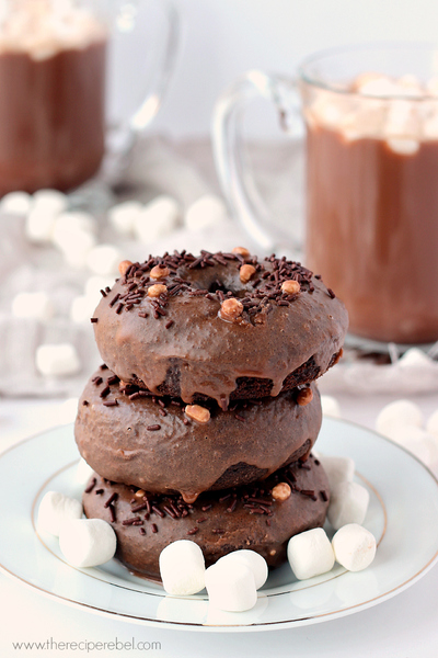 Mexican Hot Chocolate Baked Doughnuts